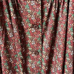 Vintage dress fall dress Floral Button-Down Dress